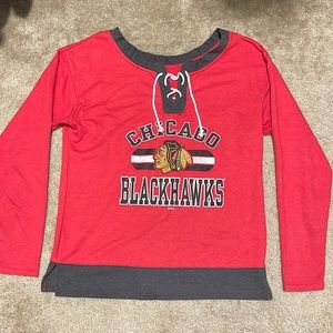 NHL Chicago Blackhawks Off the Shoulder Sweater